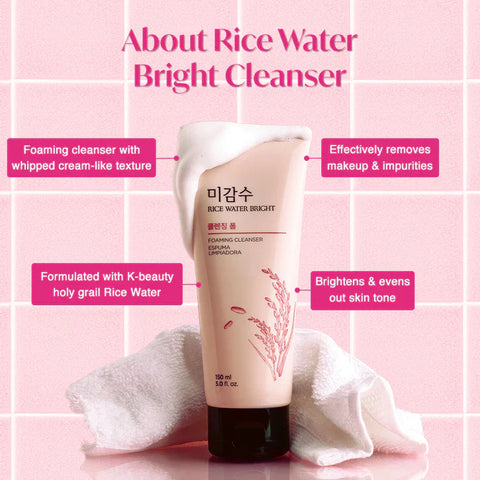 The Face Shop Rice Water Bright Facial Foaming Cleanser -150ml (Gz)