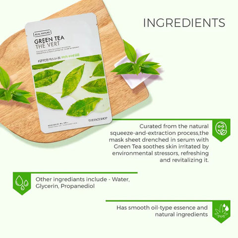 THE FACE SHOP REAL NATURE GREEN TEA FACE MASK