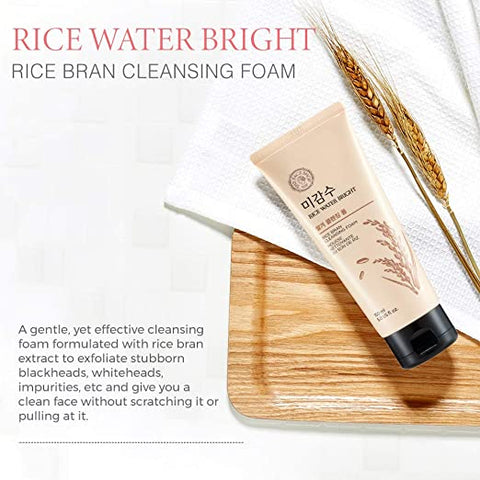 The Face Shop Rice Water Bright Rice Bran Foaming Cleanser – 150ml(Gz)