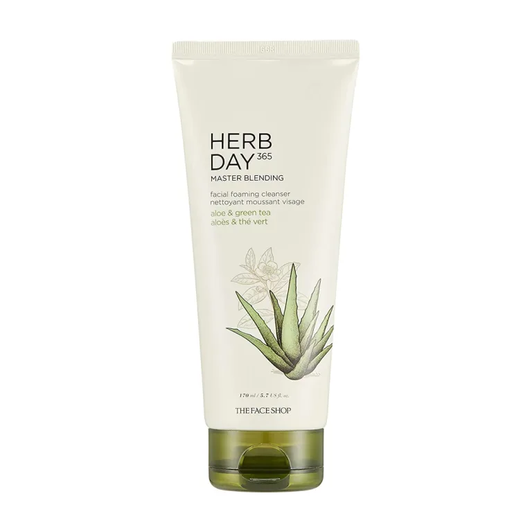 The Face Shop Herb day 365 Master Blending Facial Foaming Cleanser Aloe and Green Tea(Gz) – 170ml The Face Shop