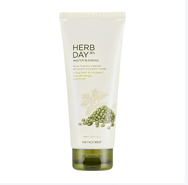 The Face Shop Herb day 365 Master Blending Facial Foaming Cleanser Mungbean and Mugwort(Gz) The Face Shop