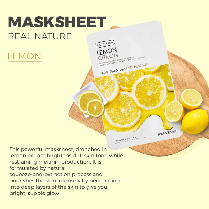 The Face Shop Real Nature Mask Sheet Lemon 2017 – 20g The Face Shop