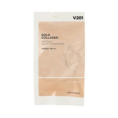 Gold Collegen Ampoule Glow Foundation V201 Spf50+, Pa+++ (Refill) The Face Shop