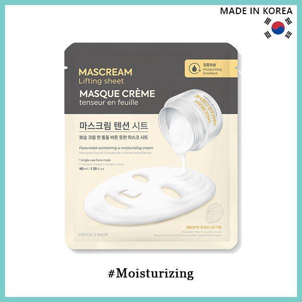 The Face Shop Deeply Moisturizing Mascream Lifting Sheet Mask – 40ml The Face Shop