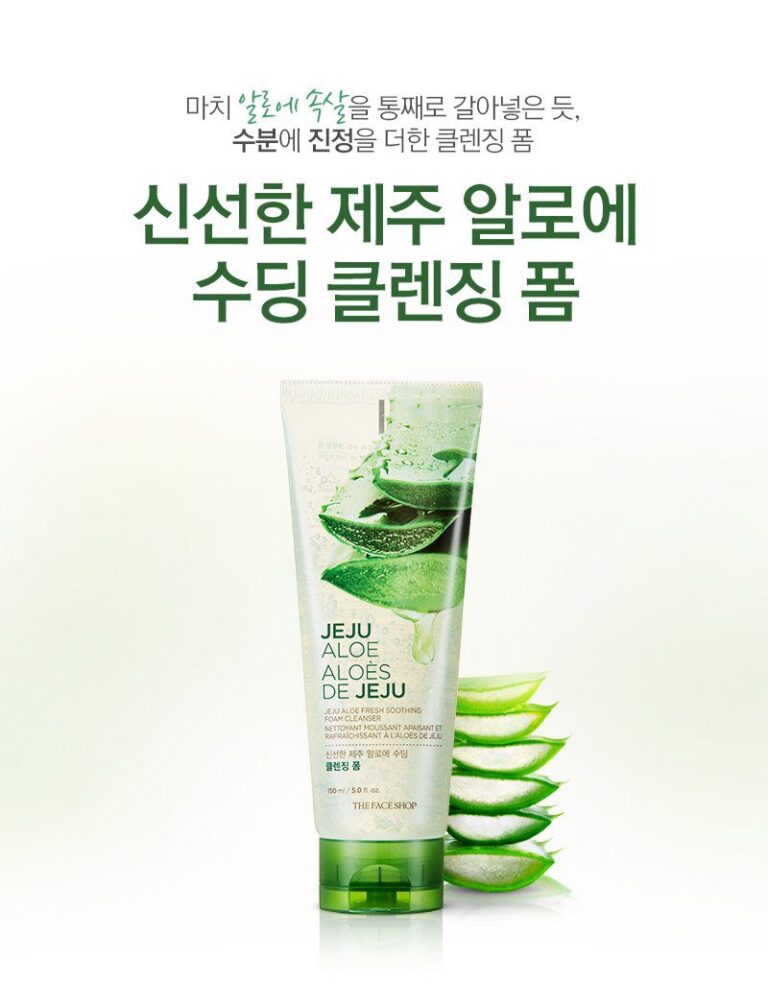 The Face Shop Jeju Aloe Fresh Soothing Foam Cleanser – 150ml The Face Shop