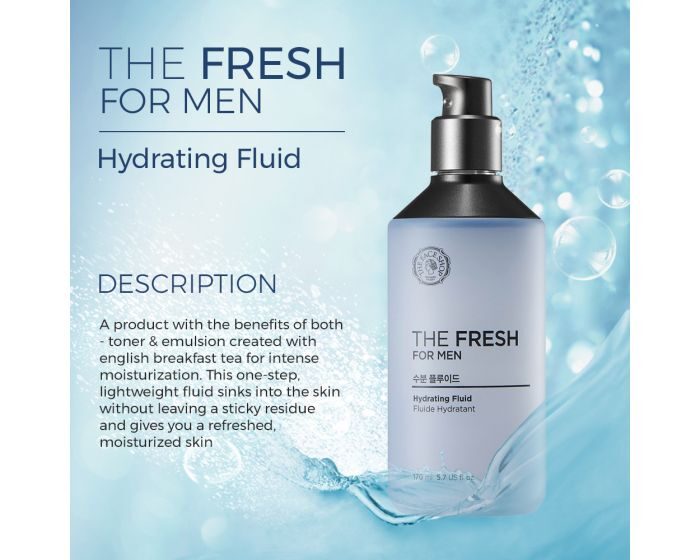 The Face Shop Fresh For Men Hydrating Facial Fluid – 170ml The Face Shop