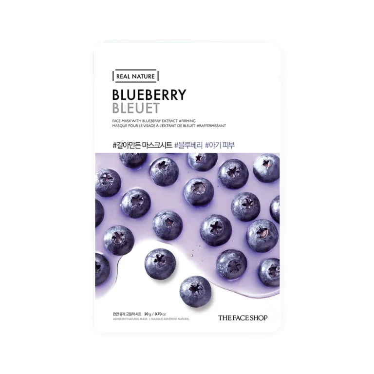 The Face Shop Real Nature Blueberry Face Mask – 20g The Face Shop